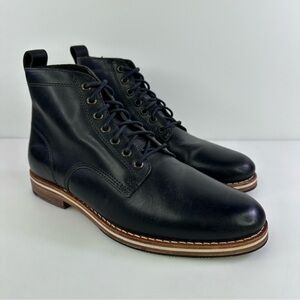Helm Men’s Hollis Cap Toe Lace Up Boots - Black - Size 8M